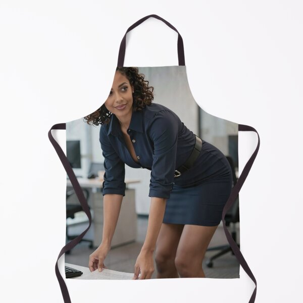 Item preview, Sarah performing tidy office tasks in navy dress designed and sold by CathryneDelamort.
