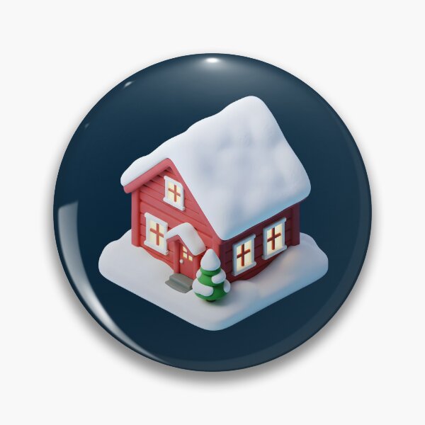 Item preview, Cute 3D Snowy Cabin - Isometric Winter House Icon designed and sold by Dakson Design - Fantasy Art.