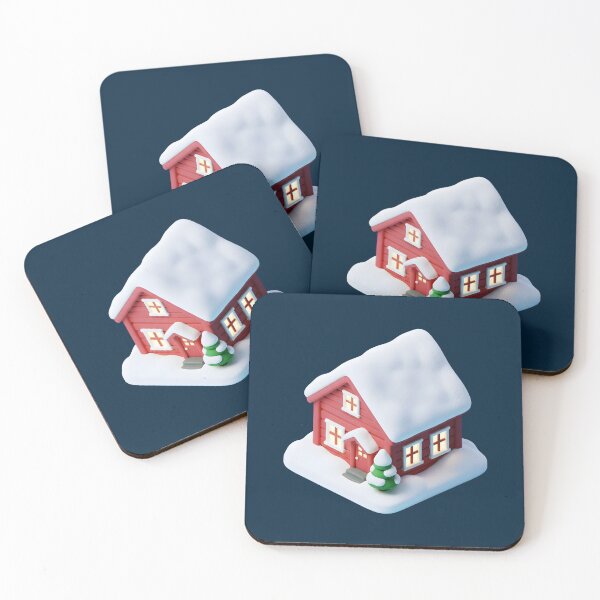 Item preview, Cute 3D Snowy Cabin - Isometric Winter House Icon designed and sold by Dakson Design - Fantasy Art.