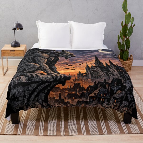 Item preview, Moonlit Sentinel – Gothic Gargoyle Over Cathedral designed and sold by Mouraludia.