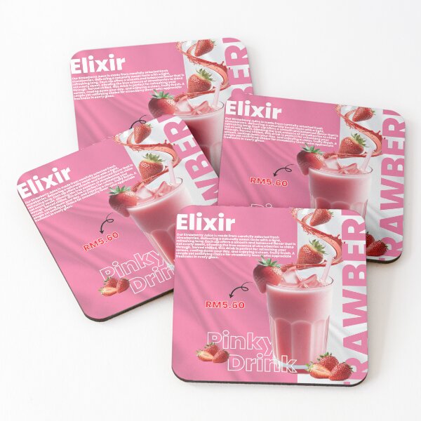 Item preview, Pinky Drink: Refreshing Strawberry Elixir Commercial Poster designed and sold by HilmanEzzad.