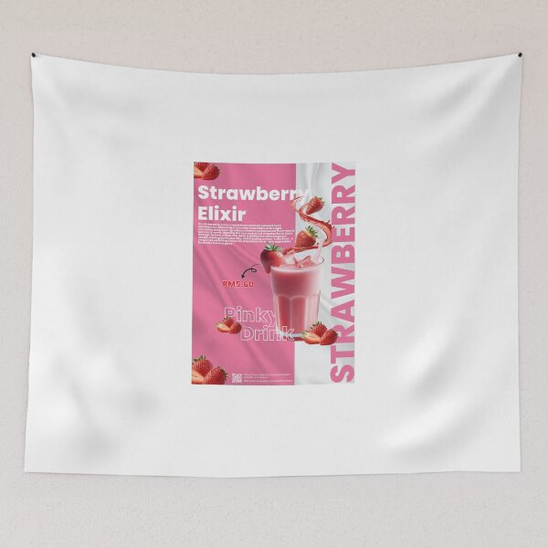 Item preview, Pinky Drink: Refreshing Strawberry Elixir Commercial Poster designed and sold by HilmanEzzad.