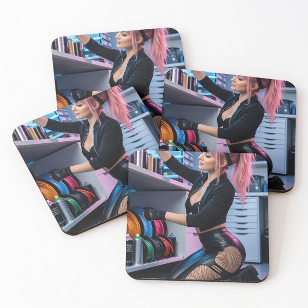 Item preview, Cathrynedelamort Pink Hair Cat Girl Tidy Shop designed and sold by CathryneDelamort.