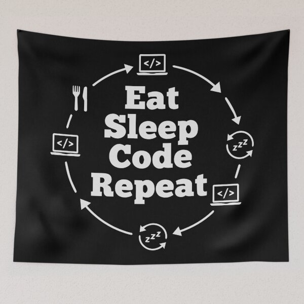 Item preview, Eat Sleep Code Repeat - Funny Programmer Life Quote - Minimalist Coder Design designed and sold by Design-Pro-21.