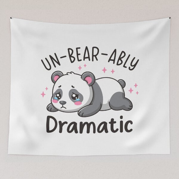 Item preview, Un-bear-ably Dramatic - Cute Sad Panda Pun Design designed and sold by Brogress Project.