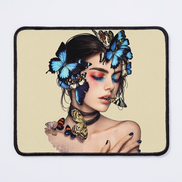 Item preview, Beautiful Melancholy. Woman portrait with Butterflies surreal art deco designed and sold by Natart1004.
