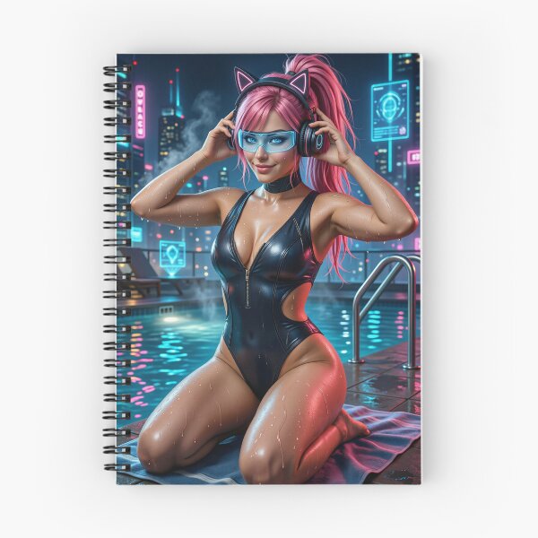 Item preview, Cathrynedelamort Neon Poolside Cyberpunk Swimsuit designed and sold by CathryneDelamort.