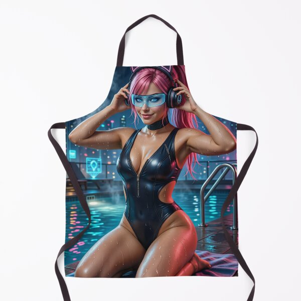 Item preview, Cathrynedelamort Neon Poolside Cyberpunk Swimsuit designed and sold by CathryneDelamort.