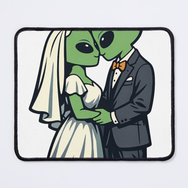 Item preview, Alien Wedding – Sci-Fi Love Ceremony Illustration designed and sold by Still Strange.