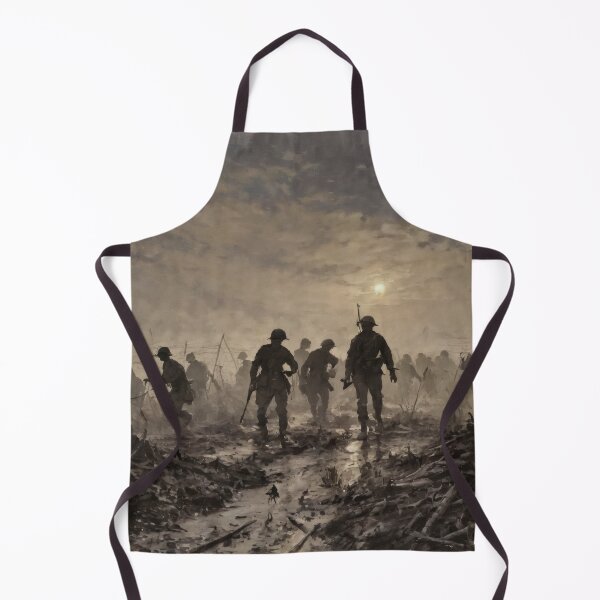 Item preview, Soldiers in the Fog – War Battlefield in Oil Painting Style designed and sold by Visualynx.