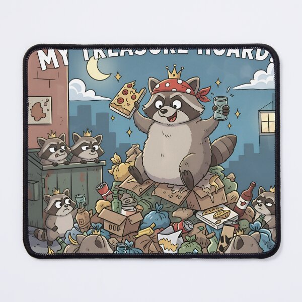 Item preview, Raccoon King Trash Panda My Treasure Hoard Funny Dumpster designed and sold by LowBattery Social Club.