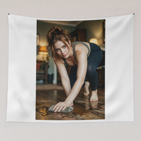 Item preview, Redhead athlete keeping floor tidy at home designed and sold by CathryneDelamort.