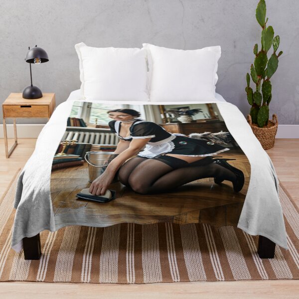 Item preview, Brunette Maid in Vintage Library Staying Tidy designed and sold by CathryneDelamort.
