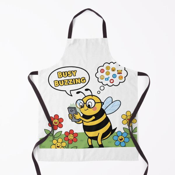 Item preview, Busy Buzzing Bee Social Media Addict Funny Phone Illustration designed and sold by LowBattery Social Club.
