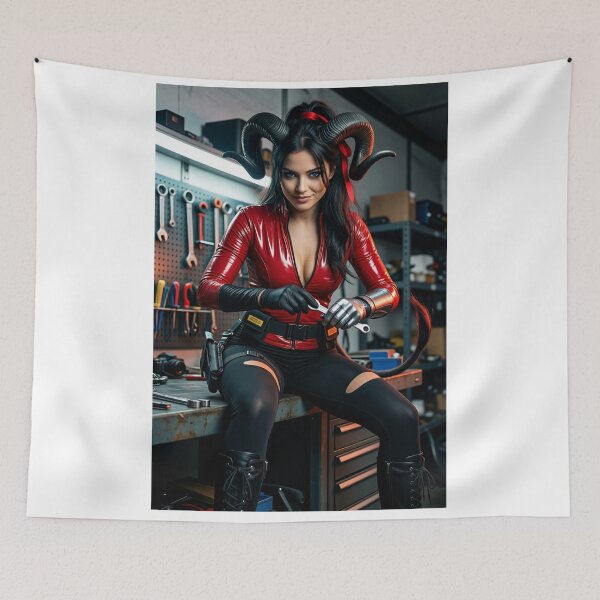 Item preview, Tidy Horned Mechanic in Red Latex Workshop designed and sold by CathryneDelamort.