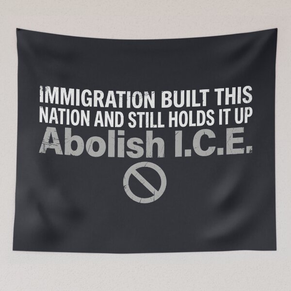 Item preview, Immigrants Built This Nation And Still Hold It Up Abolish ICE  designed and sold by HowToCanadian.