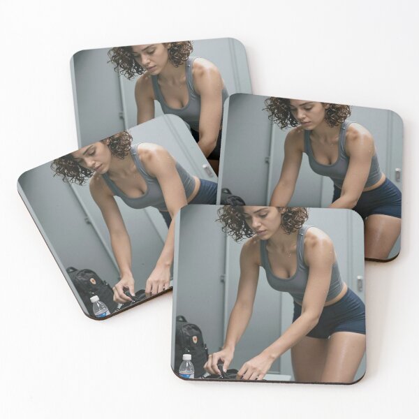 Item preview, Sarah tidy athlete prepares in gym locker room designed and sold by CathryneDelamort.