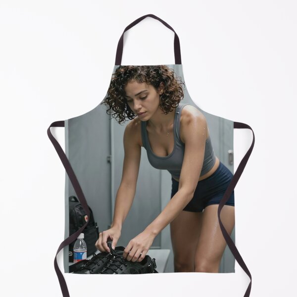 Item preview, Sarah tidy athlete prepares in gym locker room designed and sold by CathryneDelamort.