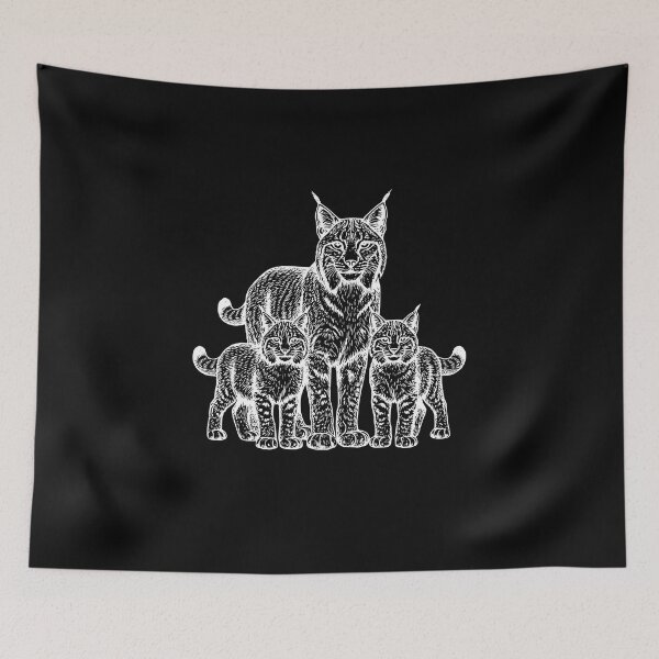 Item preview, Y2K Tattoo Style Bobcat Family Aesthetic Wildlife designed and sold by EvrmoodCo.