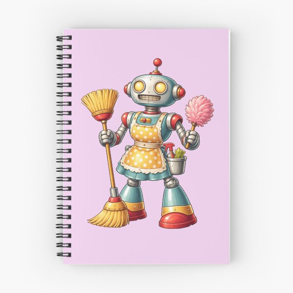 Item preview, Retro Housekeeper Robot — Sparkle & Shine designed and sold by TheWonkyEaselCo.