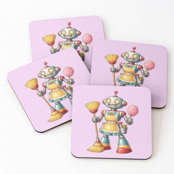 Item preview, Retro Housekeeper Robot — Sparkle & Shine designed and sold by TheWonkyEaselCo.