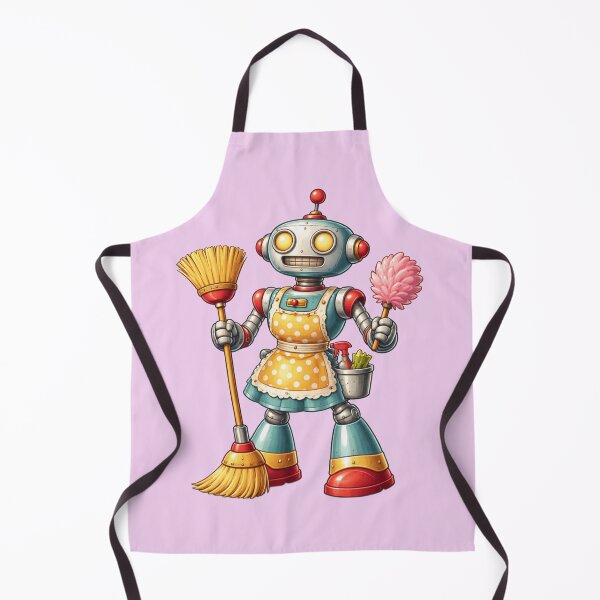 Item preview, Retro Housekeeper Robot — Sparkle & Shine designed and sold by TheWonkyEaselCo.