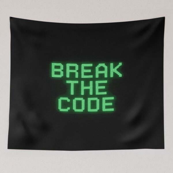 Item preview, Retro Hacker Aesthetic – Pixelated “Break the Code” Green Text on Black Terminal Screen Design designed and sold by Bright Nest Studio.