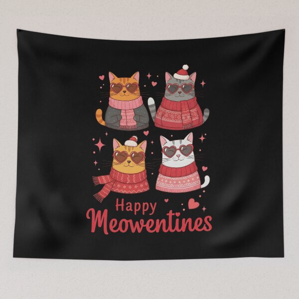 Item preview, Happy Meowentines Cute Cat Valentine Funny Hearts designed and sold by OlakunleOloroz.