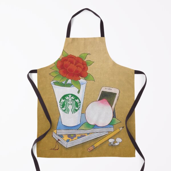 Item preview, Modern Korean Folk Art - Starbucks Cup with Peony and Peach  designed and sold by QamarART Paintings.