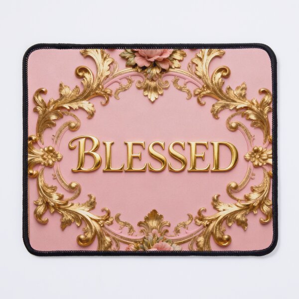 Item preview, "BLESSED" In Pink & Gold Baroque designed and sold by DesignsByPrnces.
