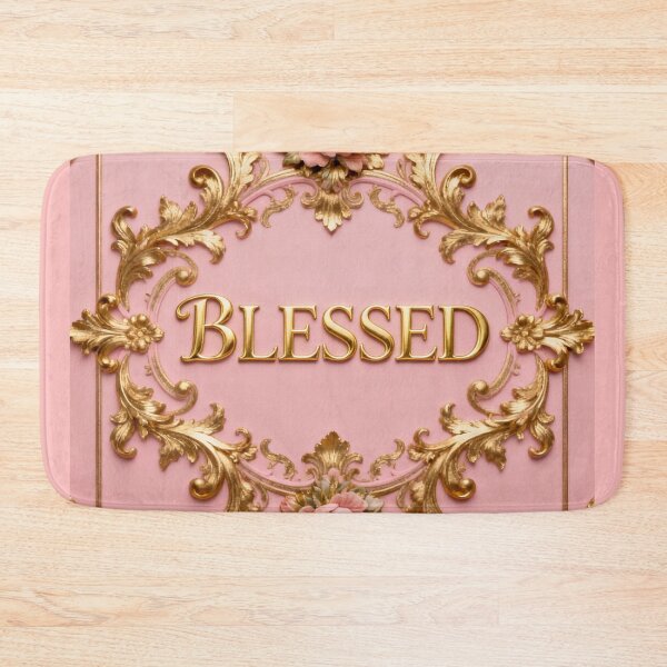 Item preview, "BLESSED" In Pink & Gold Baroque designed and sold by DesignsByPrnces.