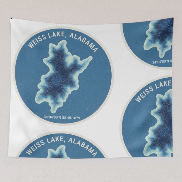 Item preview, Weiss Lake Alabama Topographic Map Sticker designed and sold by Kakon-52.