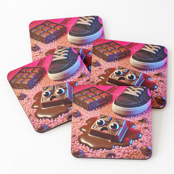 Item preview, Chocolate Meltdown – Cute Kawaii Chocolate Square (Funny Dessert Meme) designed and sold by ComedyInkFactor.