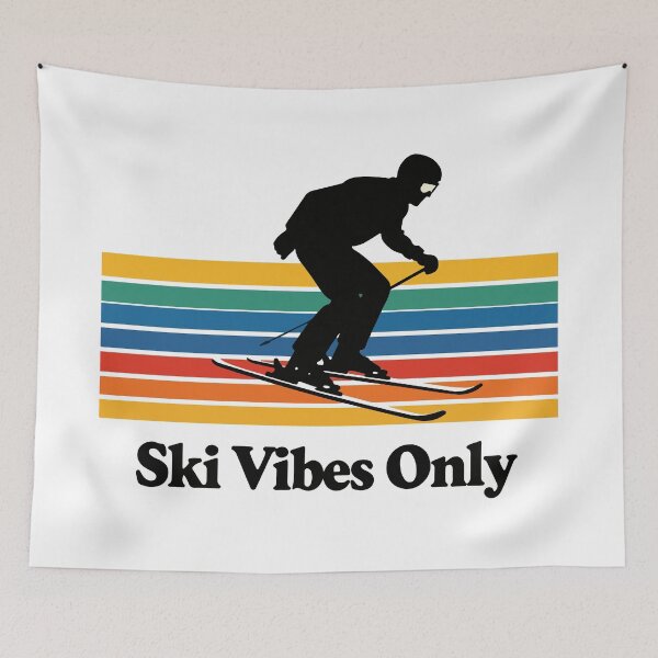 Item preview, Ski Vibes Only Retro Skier T-Shirt  Vintage Skiing Winter Sports Tee designed and sold by Design-Pro-21.