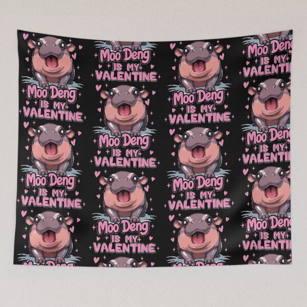 Item preview, Moo Deng Is My Valentine Hippo Cute designed and sold by GrumpySableye.