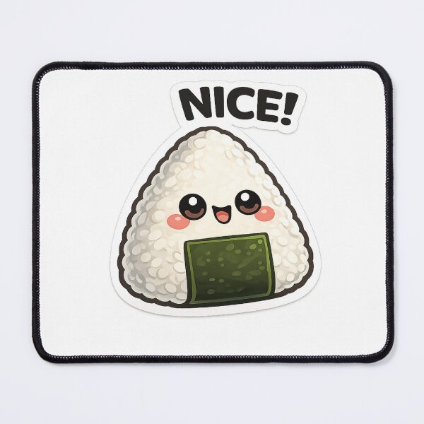 Item preview, Kawaii onigiri rice balls with nori and NICE text designed and sold by LongIslandDesgn.