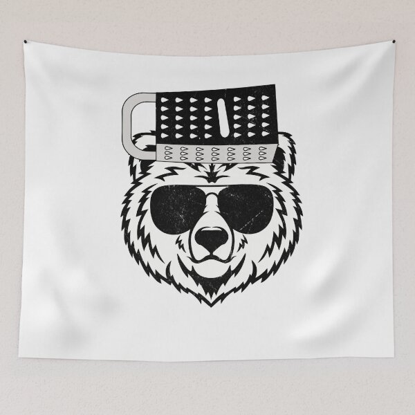 Item preview, Vintage Retro Bear with Cheese Grater Hat and Sunglasses  designed and sold by ZANNIX.