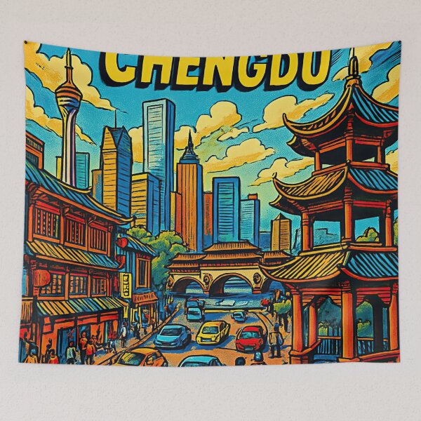 Item preview, Chengdu, city | Comics stylCartoone -  designed and sold by ComicsFactory.