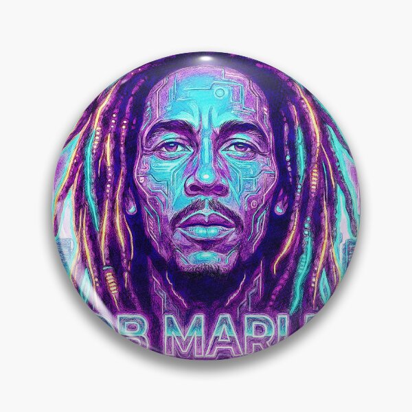 Item preview, Bob Marley One Love - Retro-Futuristic Neon Galactic Portrait designed and sold by Hen-C-Art.