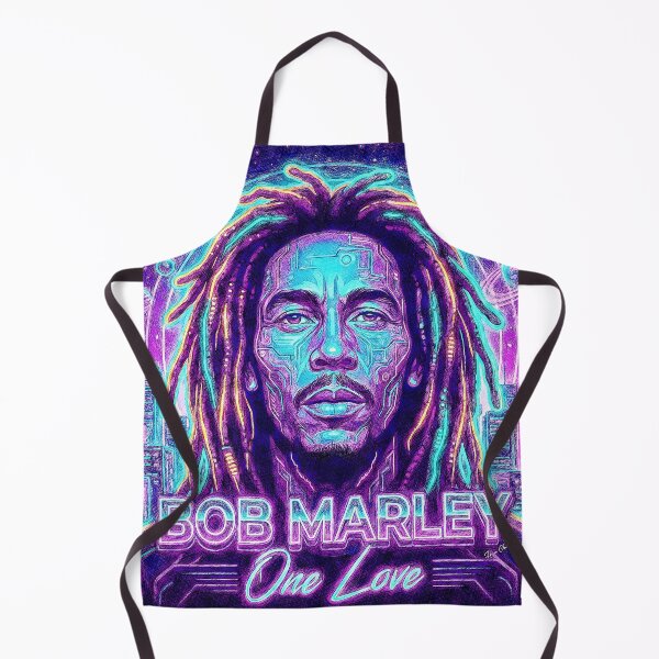 Item preview, Bob Marley One Love - Retro-Futuristic Neon Galactic Portrait designed and sold by Hen-C-Art.
