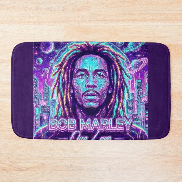 Item preview, Bob Marley One Love - Retro-Futuristic Neon Galactic Portrait designed and sold by Hen-C-Art.