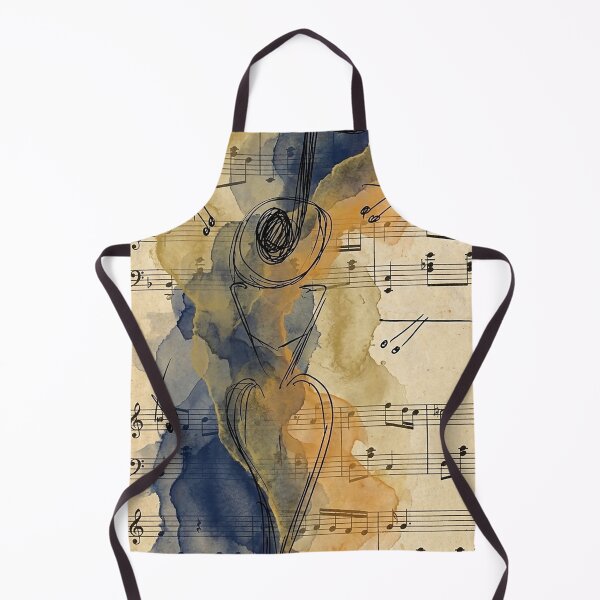 Item preview, Musical Muse: Abstract Treble Clef Sketch on Vintage Watercolor Score designed and sold by AgingeR.
