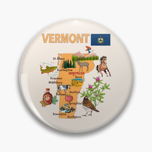 Item preview, Vermont State Pride, The Green Mountain State Illustrated Map designed and sold by mashmosh.