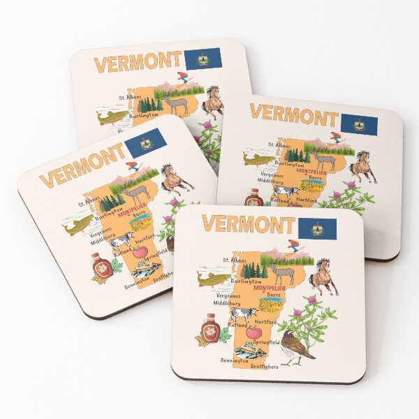 Item preview, Vermont State Pride, The Green Mountain State Illustrated Map designed and sold by mashmosh.