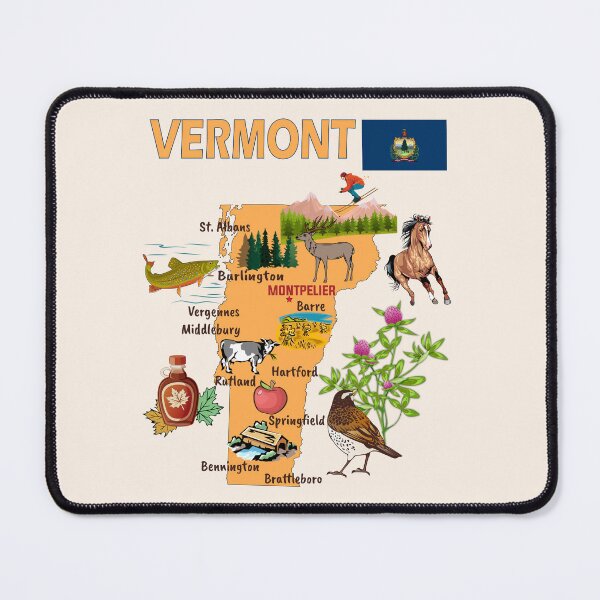 Item preview, Vermont State Pride, The Green Mountain State Illustrated Map designed and sold by mashmosh.
