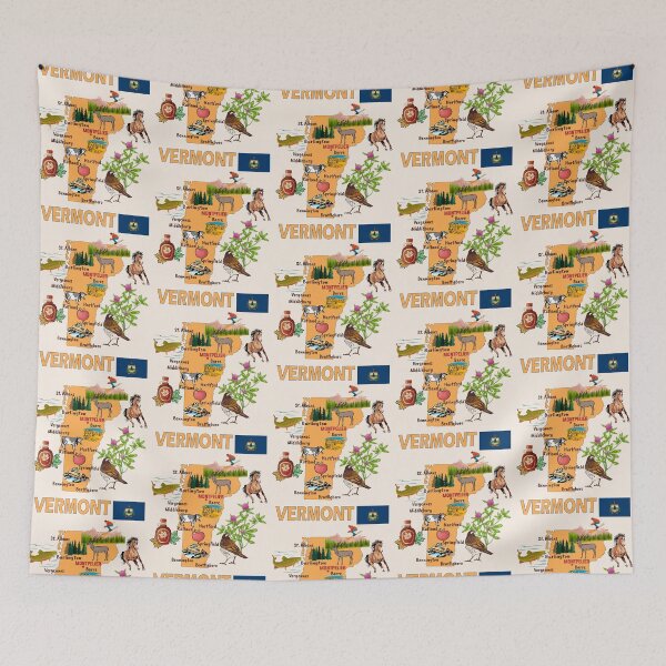 Item preview, Vermont State Pride, The Green Mountain State Illustrated Map designed and sold by mashmosh.