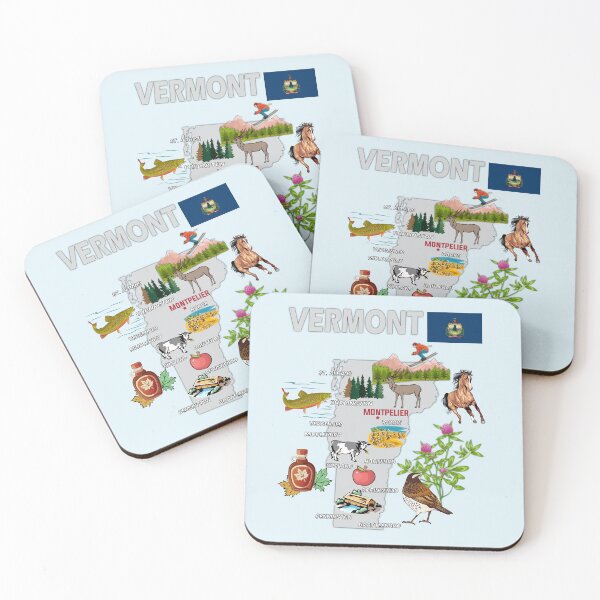 Item preview, Vermont State Map, Nature & Heritage Illustration designed and sold by mashmosh.