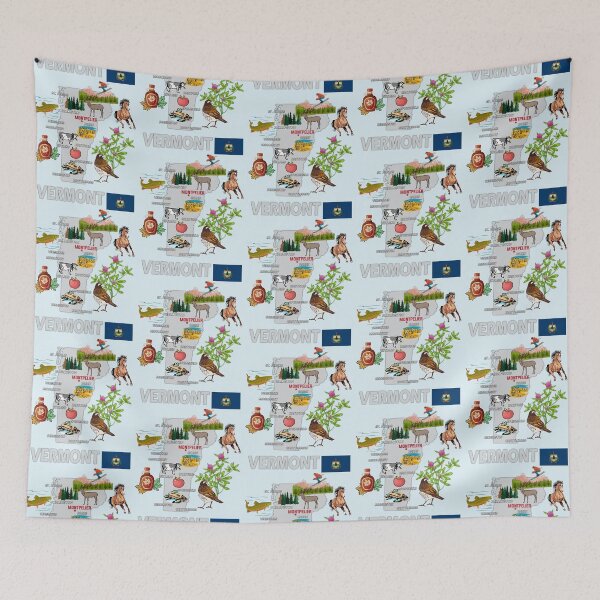 Item preview, Vermont State Map, Nature & Heritage Illustration designed and sold by mashmosh.