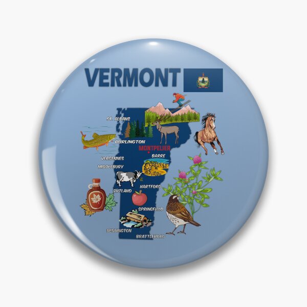 Item preview, Vermont State Symbols & Landmarks Map Art designed and sold by mashmosh.