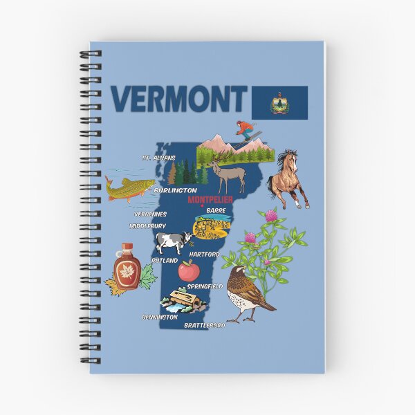 Item preview, Vermont State Symbols & Landmarks Map Art designed and sold by mashmosh.